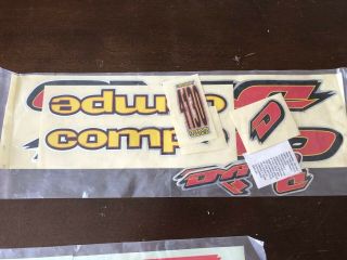 Nos Vintage Dyno Compe Sticker Decal Set Bmx Freestyle Racing 4130 Chromoly
