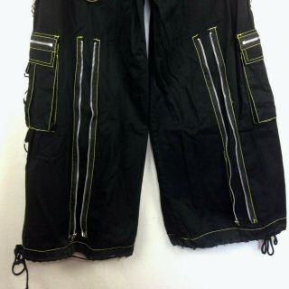 Vintage 90s TRIPP NYC Mens XS Baggy Goth Black Pants Chain Straps Cargo 28 x 31 7