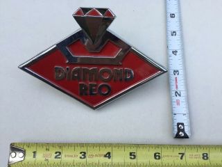 Vintage Diamond Reo Truck Emblem,  Hood Ornament Badge 6 "