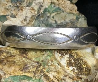 Vintage,  Native American Sterling Silver Cuff Bracelet By “leo Feeney”,  23.  2g