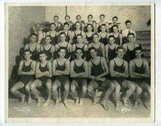 4 Vintage Photo Swimsuit Boys Men Team Queens,  Athlete 1944 Buddy 