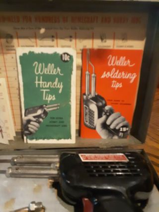 Vintage Weller Soldering Gun Kit Model 8250A w/ Orig.  Wrench Case & Tips 4