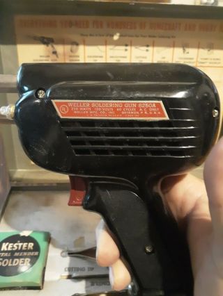 Vintage Weller Soldering Gun Kit Model 8250A w/ Orig.  Wrench Case & Tips 6