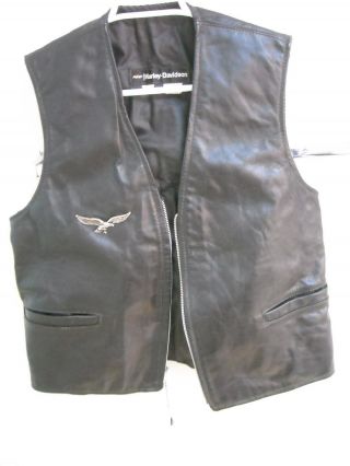 Vintage Harley Davidson " Amf " Leather Vest