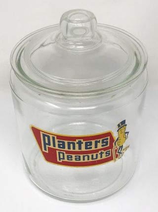Vintage Planters Peanuts Counter Display Jar w/Lid SCP 3