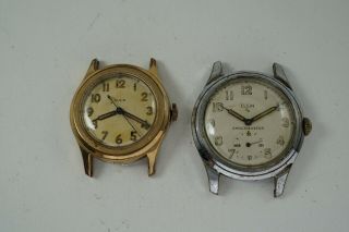 2 Elgin Vintage Wristwatches Or Restoration Dates 1940 - 50 