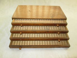 Vintage Wooden Collectors Or Watchmakers Jeweller Small 4 Drawer Cabinet Box