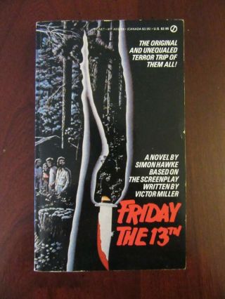 " Friday The 13th " A Novel By Simon Hawke Rare Oop First Printing