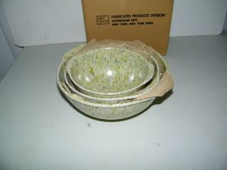 (3) Vintage Melmac Melamine Mixing Bowls Spatterware Confetti 10 ",  8.  5 ",  7 Set