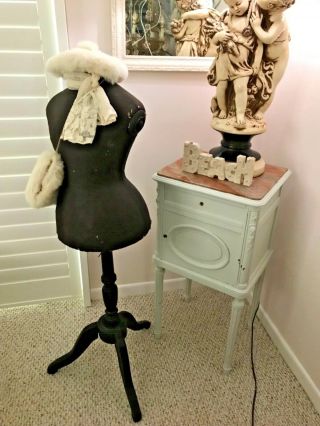 Very Rare Stockman Childs Wasp Waist Shabby Brocante Mannequin Dress Form Signed