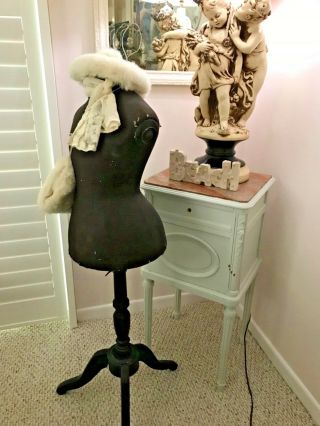VERY RARE STOCKMAN CHILDS WASP WAIST SHABBY BROCANTE MANNEQUIN DRESS FORM SIGNED 2