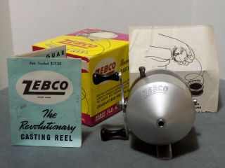 Vintage•1955•zebco•standard•zero Hour Bomb• Casting Reel •w/box & Manual•usa Vgc