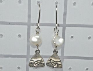Vintage Sterling Silver Scottish Ola Gorie Aikerness White Pearl Earrings
