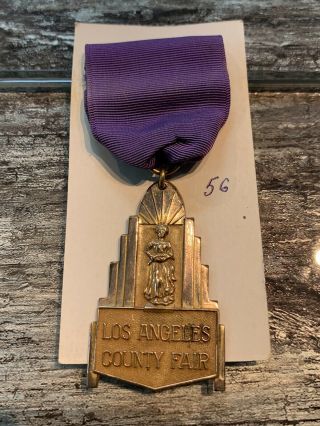 Vintage 1956 Los Angeles County Fair Ribbon Medal,  Best Young Cock.