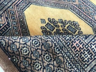 Hand Knotted Vintage Pak Jaldar Jhaldar Wool Area Runner 6.  5 x 2.  1 Ft 7