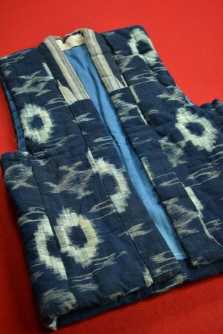 Vt71/320 Vintage Japanese Kimono Cotton Antique Boro Noragi Indigo Blue Kasuri