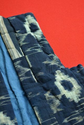 VT71/320 Vintage Japanese Kimono Cotton Antique Boro NORAGI Indigo Blue KASURI 2