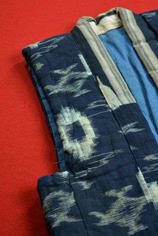 VT71/320 Vintage Japanese Kimono Cotton Antique Boro NORAGI Indigo Blue KASURI 3