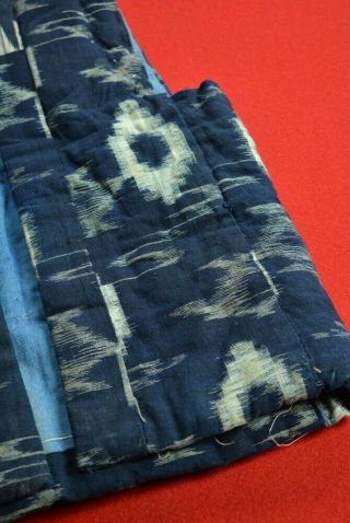 VT71/320 Vintage Japanese Kimono Cotton Antique Boro NORAGI Indigo Blue KASURI 4