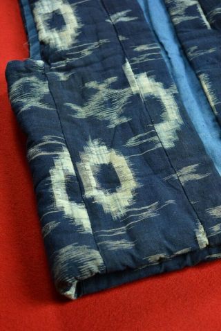 VT71/320 Vintage Japanese Kimono Cotton Antique Boro NORAGI Indigo Blue KASURI 5