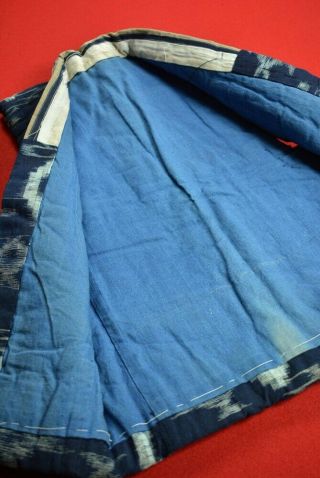 VT71/320 Vintage Japanese Kimono Cotton Antique Boro NORAGI Indigo Blue KASURI 6