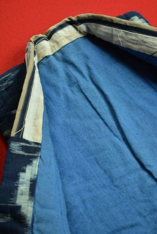 VT71/320 Vintage Japanese Kimono Cotton Antique Boro NORAGI Indigo Blue KASURI 8