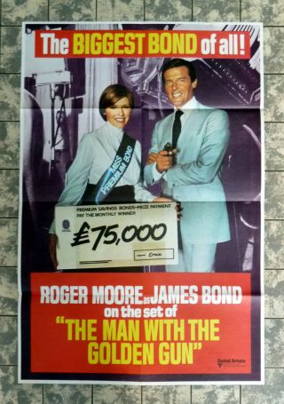 Man With The Golden Gun British Uk Poster 20x30 Moore ´74 James Bond 007 Rare