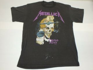 Vintage 1988 Metallica Justice Concert T - Shirt Large Pushead Artwork