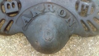 Antique Cast Iron AKRON Buckeye Aultman Miller Co INDUSTRIAL DECOR Tractor Seat 2