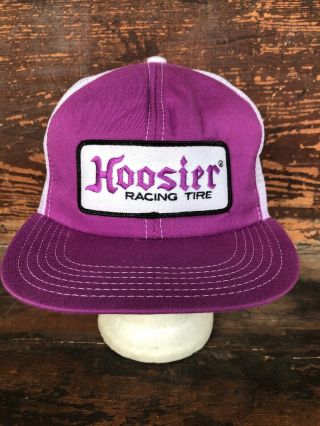 Vintage Hoosier Racing Tire Mesh Trucker Hat Big Patch Snapback Nos Winston Cup