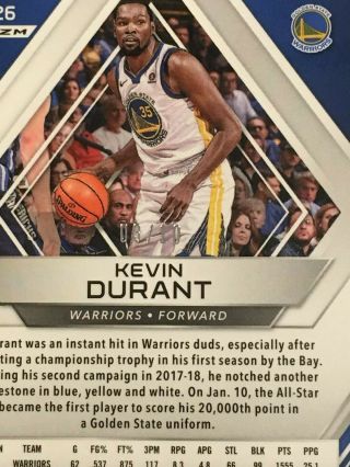 2017 - 18 SPECTRA GOLD PRIZM KEVIN DURANT AND RARE CARD 3/10 3