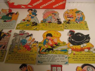VINTAGE 1949 29 MOTHER GOOSE CHARACTERS WITH RHYMES CUT OUT MODERN CRAFT RARE 3