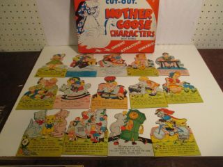 VINTAGE 1949 29 MOTHER GOOSE CHARACTERS WITH RHYMES CUT OUT MODERN CRAFT RARE 6