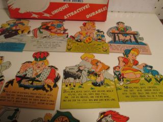 VINTAGE 1949 29 MOTHER GOOSE CHARACTERS WITH RHYMES CUT OUT MODERN CRAFT RARE 8