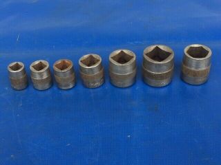 Vintage Snap On 416 418 420 424 428 432 320 Square Cut Sockets 1/2 " Drive 1920s