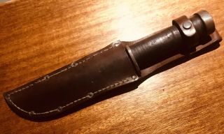 Vintage CATTARAUGUS 225Q Fixed Blade Knife With Sheath 3