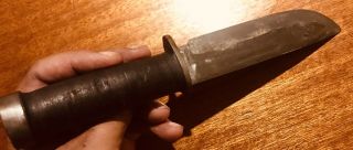 Vintage CATTARAUGUS 225Q Fixed Blade Knife With Sheath 5
