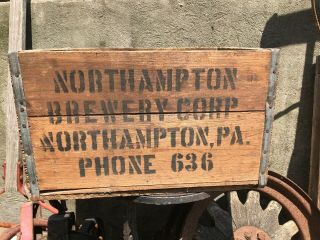 Vintage Northampton Pa Crate Box Brewery Beer Wooden Allentown True Blu Ale