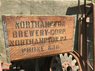 Vintage Northampton PA Crate Box Brewery Beer Wooden Allentown True Blu Ale 4