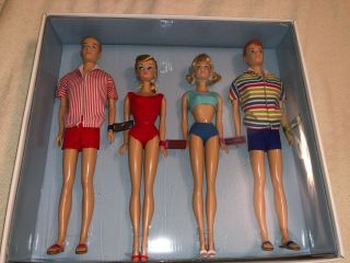 Double Date 50th Anniversary Gift Set Barbie Ken Midge Allan Gold Label Nib