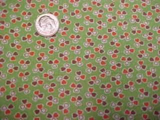 Best Vintage Feedsack Quilt Fabric Tiny Hearts On Green 1940s Wwii Flour Sack