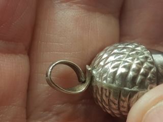 Silver Antique Acorn Bell Charm