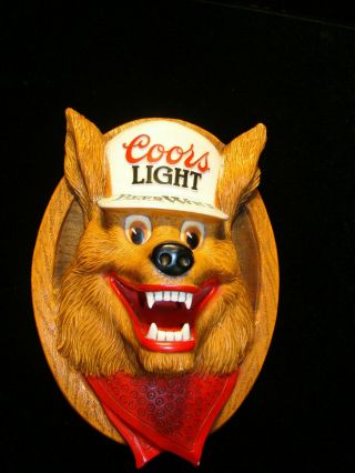 Vintage Coors Light Beer Wolf Advertisement Wolf 3d Beer Sign Wall Mounted