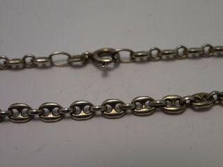 Vintage Sterling Silver Anchor Link Chain Necklace.
