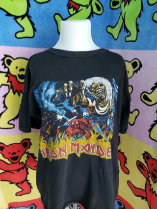 Very Rare Iron Maiden 1982 Tour Band Concert Tshirt True Vintage 1st Otb Shirt