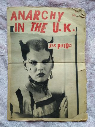 Sex Pistols Very Rare " Anarchy In The Uk " Newspaper Issue 1 Glitterbest 1977