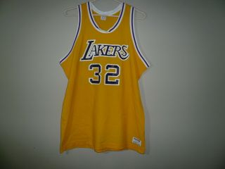 La Lakers 32 Vintage Basketball Jersey Sz Xl Macgregor Sand Knit Magic Grt Shp