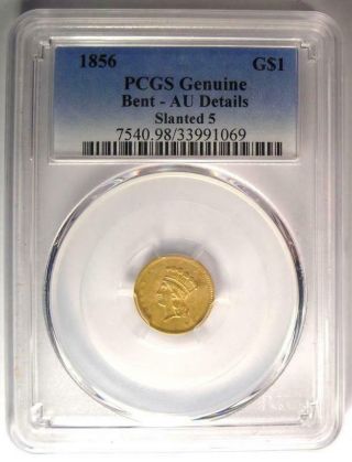 1856 Indian Gold Dollar Coin G$1 - Certified PCGS AU Details - Rare Coin 2