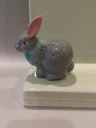 Nora Fleming Gray Bunny Rabbit Retired Mini Nf Initials All Over Rare Easter