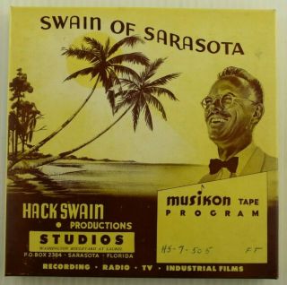 Vintage Hack Swain Of Sarasota Musikon Tape Program 3 Reel To Reel